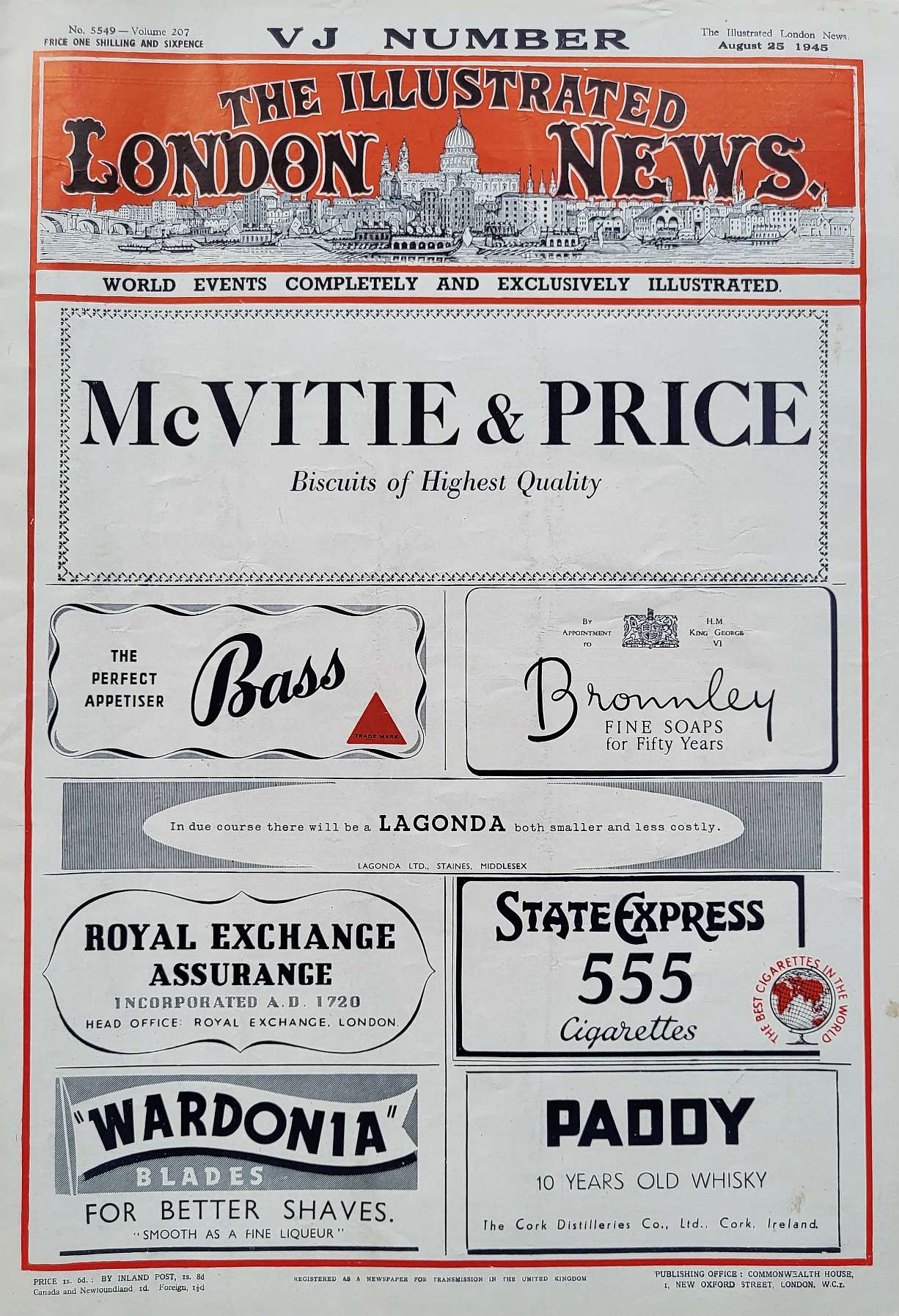 cover page with adverts